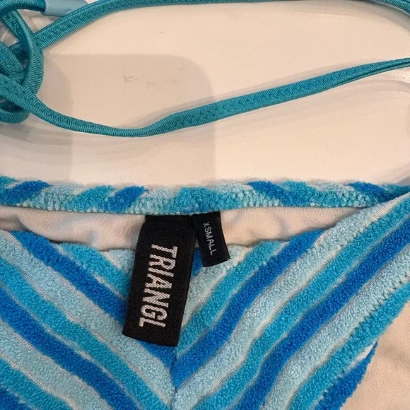 Triangl Swimwear Bikini Aqua and White Bikini - Picture 3 of 5